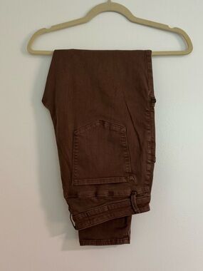 Cosmic Blue Love Brown Skinny Jeans | Zip Pocket Stretch Denim Size 32